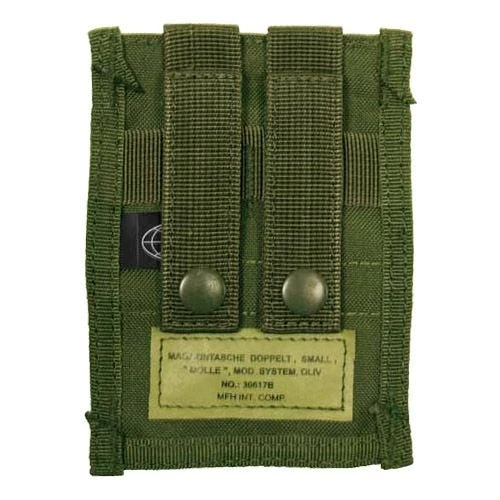 MFH Double 9mm Magazine Pouch Small MOLLE Olive 4 MFH Double 9mm Magazine Pouch Small MOLLE Olive - Image 2